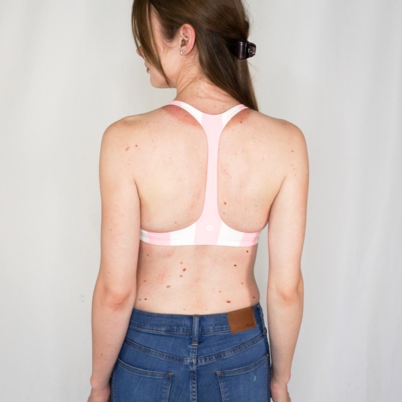LULULEMON Arise Pink Stripe Sports Bra NWT 1296 - Picture 7 of 8
